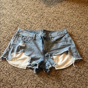 American Eagle Vintage Hi Rise Shortie Denim Shorts